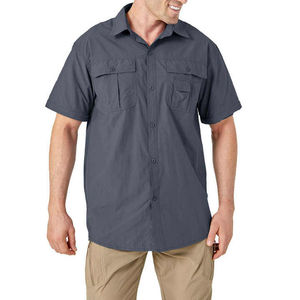 เสื้อตกปลาแนวยุทธวิธีของผู้ชายมีปกเปิดลงแห้งเร็วระบายอากาศได้มีซิปปิดสำหรับชุดลำลองกลางแจ้งในฤดูหนาว - Product Image 4