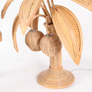 Abat-jour en rotin tressé à la main en forme de palmier, éclairage de table décoratif bohème pour chambre à coucher, salon, décoration d'intérieur naturelle - Product Image 4