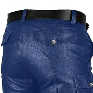 Pantalones Cortos de Cuero para Hombre, Estilo Urbano, Profesionales, de la Mejor Calidad, 100% Cuero, Botones Personalizados, Lona, Secado Rápido, Estilo Casual, Última Moda - Product Image 5