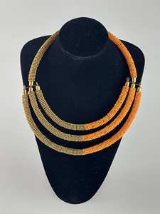 Collier africain en perles brodées, bijoux africains pour femmes, collier africain pour femmes - Collier tendance - Bijoux en perles - Product Image 3