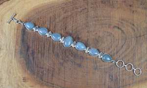 Aquamarine <b>Sterling</b> <b>Silver</b> <b>Bracelet</b> Adjustable Gemstone Handmade Jewelry Gift For Women Birthday Anniversary - Product Image 5