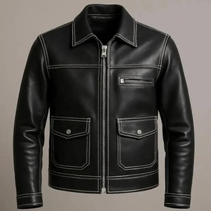 Vestes en cuir personnalisées Mode masculine Vestes en cuir coupe-vent Vestes en cuir de mouton de haute qualité Vêtements de rue - Product Image 1