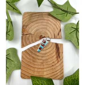 Zuni Handmade Multi-Color Stone and Sterling <b>Silver</b> Pendant with Rhodium Plating Religious Style Rose Gold Jewelry <b>Charm</b> - Product Image 4