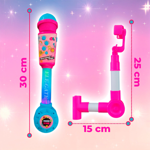 <b>Microphone</b> with Light and Special Effects Selfie Stick & Cell Phone Holder for Fun Karaoke Sessions - Product Image 5