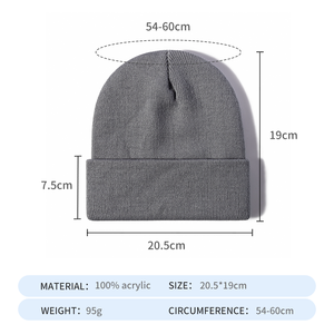 Bonnet d'hiver uni de haute qualité, personnalisé, 100% acrylique, bonnet tricoté chaud, logo personnalisé - Product Image 3