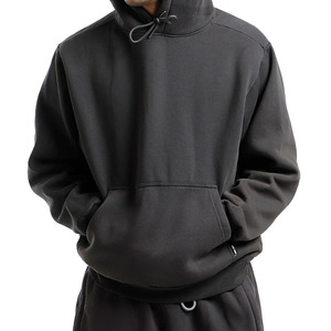 Prix de gros Sweat à capuche en polaire de coton pour homme avec des caractéristiques coupe-vent et écologiques - Sweat à capuche uni teint avec logo personnalisé - Product Image 2
