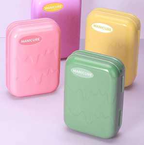 Boîte de 13 pièces avec logo personnalisé ensemble de manucure portable en acier coupe-ongles beauté coupe oreille cuillère acné aiguille pédicure PU bonbons couleurs boîte - Product Image 6