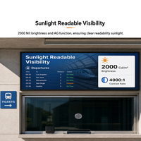 Layar LCD Strip Berkualitas Tinggi 2000 Nit RK3566 Panel Informasi Luar Ruangan Monitor Iklan untuk Konter Kios Bandara