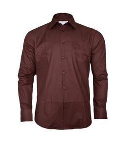 La mejor camisa informal Formal de manga larga con diseño delgado y elegante para hombres al por mayor, camisa de fibra de algodón teñida Lisa transpirable antiarrugas - Product Image 1