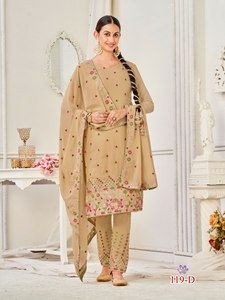 Meilleure tendance lourde fausse Georgette soie exclusive nouvelle main bloc imprimé Salwar Kameez vêtements pakistanais abordables pour les femmes - Product Image 3