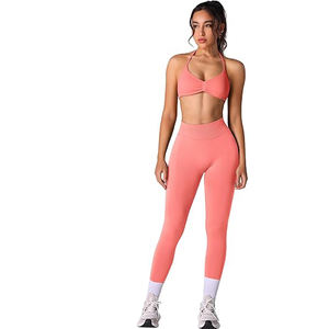 Conjuntos de yoga, sujetador deportivo sin costuras, leggings de cintura alta, elásticos, transpirables, ropa deportiva para mujer - Product Image 1