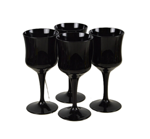 Verre à champagne en métal 250ml Verre à vin noir en métal Trendy Round Shape Wine High Quality Glass - Product Image 1