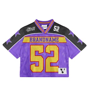 เสื้อฟุตบอลแนวสตรีทแวร์แนววินเทจของผู้ชาย2024เสื้อยืดโบซี่โอเวอร์ไซส์ตาข่ายแบบกำหนดเองเสื้อครอปสำหรับแฟนบอลฮ็อกกี้น้ำแข็งฝรั่งเศส - Product Image 1