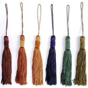 Customized cheap 13cm <b>gold</b> and silver metallic tassel with metallic loop - Product Image 5