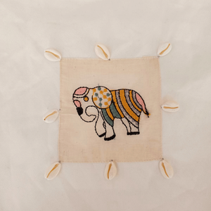 Hand-Painted <b>Elephant</b> Motif Tote Bag Cotton Lightweight Embroidered Letter <b>Decoration</b> Open for Daily Use for Summer Autumn - Product Image 5