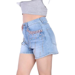 Pantalones Cortos de Mujer con Pedrería, Ligeros, Transpirables, de Secado Rápido, Algodón Casual, Alta Calidad, MOQ Bajo - Product Image 3