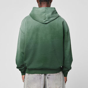 เสื้อฮู้ดดี้ผู้ชายแบบสวมหัว ปี 2026 ผ้าฝ้าย 100% หนานุ่มสำหรับฤดูหนาว แต่งผ้าแบบซันเฟด ปะติดปะต่อ สไตล์ย้อมสีแบบแอซิดวอช ทรงปกติ ใส่ได้ทั้งชายและหญิง - Product Image 2