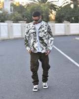 Streetwear à la mode personnalisé veste en jean imprimé pour hommes veste en jean à impression globale de designer