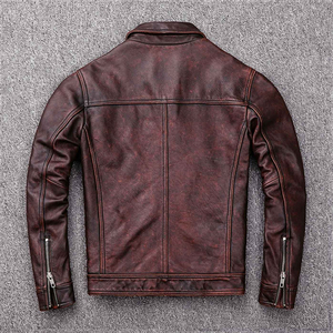 2025 Otoño Invierno chaqueta de cuero para hombre Color Europeo Americano empalme cuello alto cremallera Venta caliente para comercio exterior - Product Image 4