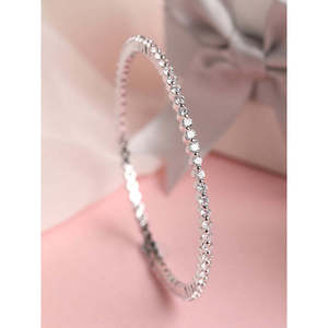 NOVAMART Fine Buy 925 <b>Silver</b> <b>Bangle</b> for Every Moment You!-Elegant White for Zirconia <b>Bracelets</b> <b>Bangles</b> Clara Certified - Product Image 2