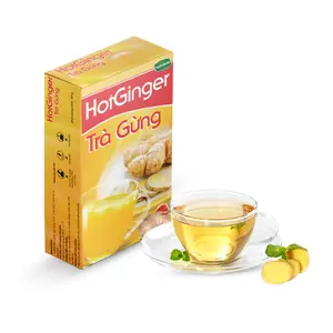 Polvo de té de jengibre instantáneo personalizado OEM hecho de hojas de té reales, sabor a fruta en polvo, 15g por sobre, cajas de embalaje, registro personalizado