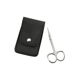 Ciseaux à ongles de la meilleure qualité en acier inoxydable, lame incurvée et tranchante, ciseaux à cuticules pour manucure à pointe fine avec pochette en cuir - Product Image 1