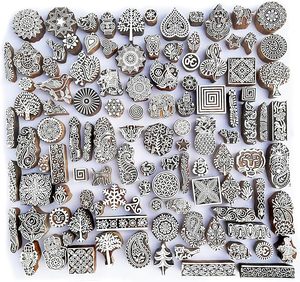 Royal Kraft Assorted Bulk <b>Wooden</b> <b>Block</b> Printing Stamps ( Set of 50 ) - Product Image 1