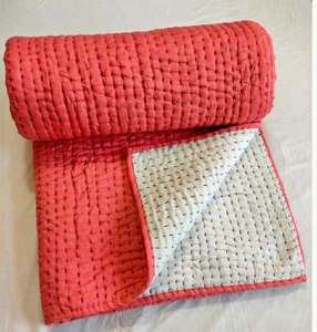 Juego de Mantas de Algodón Kantha Reversibles con Estampado Floral Hecho a Mano en India, para Toda Temporada, para Uso en el Hogar, Hoteles, Bodas y Hospitales - Product Image 5