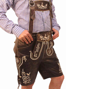 Pantalones Cortos Bávaros De Lederhosen Para Hombre Con Tirantes Detalle Bordado Ideal Para Eventos Y Fiestas Cultural Oktoberfest - Product Image 4
