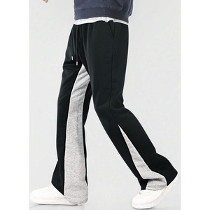 Men's Custom High Quality Casual Flared <b>Jogger</b> Track Pants Patchwork Elastic Waistband Mens <b>Stacked</b> Flare Sweatpants for Men - Product Image 6