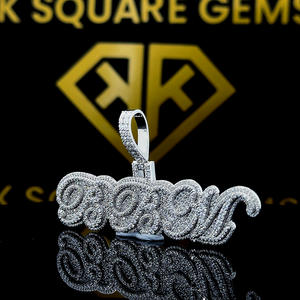 Pendentif Hip Hop Moissanite pour hommes personnalisé avec lettre Bijoux Hip Hop de glace pour enfants - Product Image 2