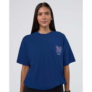 T-shirt surdimensionné GTC Heavyweight - Bleu nuit délavé - Coton mercerisé 250 g/m² - Product Image 5