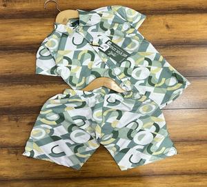 Ensemble complet décontracté pour garçons Ensemble assorti en coton à séchage rapide avec motif imprimé mignon-comprenant des chemises - Product Image 1