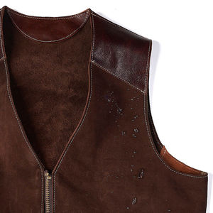 Buena calidad 100% cuero hecho nuevo diseño Chaleco de cuero de moda precio razonable Chaleco de cuero transpirable - Product Image 4