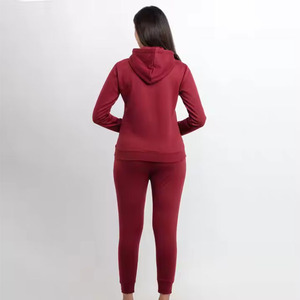 Ropa deportiva informal para mujer, conjunto de 2 piezas, sudaderas con capucha de fábrica personalizadas al por mayor con decoración de encaje para chándal de gimnasio al aire libre - Product Image 2