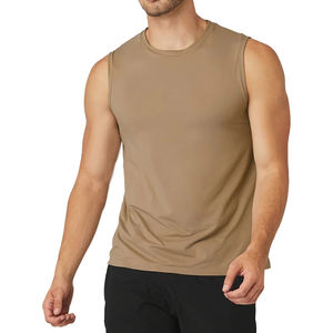 Débardeurs sur mesure pour hommes, chemises décontractées sans manches légères et durables de haute qualité, méthode de tissage en tricot respirant, vente en gros - Product Image 4