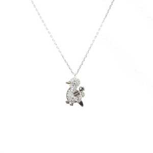 Pendentif Canard en Argent Sterling 925 Blanc et Noir, Cadeau Religieux pour Enfants avec Breloques Aigle, Perle et Diamant - Product Image 3