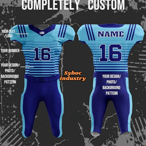 Uniforme de fútbol americano personalizado, camiseta de fútbol por sublimación, uniforme de fútbol de sarga de aparejos de poliéster para entrenamiento - Product Image 3