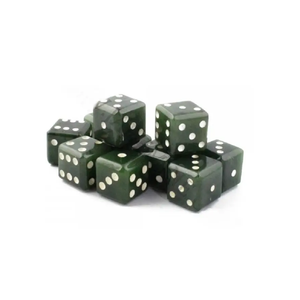 Haute pierre D6 dés Cube vert Jade néphrite pierre précieuse naturelle pierre de cristal D6 dés pierre gravée points personnalisés ensembles de dés Vikings - Product Image 5