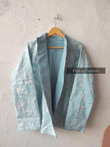 Veste en velours brodée à la main, motif Suzani, style bohème, automne-hiver, luxe, textile indien, coton écologique - Product Image 6