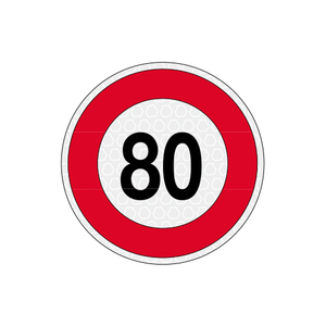 Pegatina de Advertencia para Coche con Límite de Velocidad de 80 KM/H, Pegatina de Visibilidad - Product Image 1