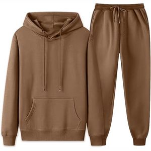 Pull à capuche avec poches pour hommes de qualité supérieure Ensemble de pantalons de sport Logo personnalisé imprimé Survêtements pour hommes de couleur unie - Product Image 6