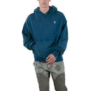 Sudadera cómoda para hombre con efecto acid wash, forro polar, puños y dobladillo acanalados, perfecta para la moda de invierno en capas. - Product Image 4