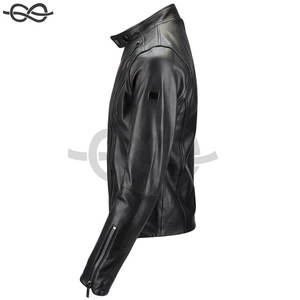 Blouson Biker en Cuir Noir à Bouton Unique pour Homme – Veste Décontractée Vintage à Capuche Style Urbain – Meilleur Prix Personnalisable - Product Image 4