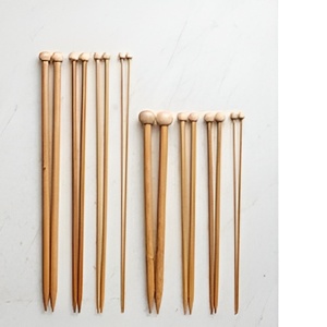 Aiguilles à tricoter carbonisées à pointe unique décoratives décoration de vacances bâton de fil cadeau en bois naturel article - Product Image 3