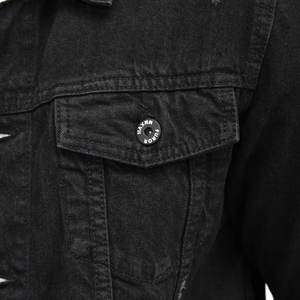 Chaqueta de lona vaquera de invierno personalizada de fábrica, servicio OEM, con logotipo frontal lavado con pigmentos, con capucha, informal para hombre - Product Image 5