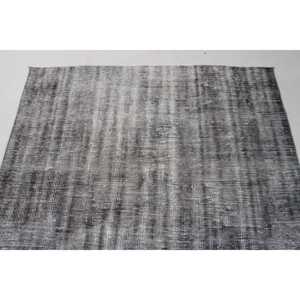Alfombra de 5.1x8.5 pies, Alfombra Turca Vintage, Alfombra Floral Gris y Negra - Product Image 5