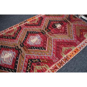 Vintage <b>Rug</b>, 5.5x8.9 ft Area Turkish <b>Rug</b>, Kilim <b>Rainbow</b> <b>Rainbow</b> Geometric <b>Rug</b> - Product Image 2