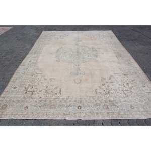 Alfombra Turca de 8.4x11.7 pies, Alfombra Vintage con Estampado Animal Azul, de Lana - Product Image 1