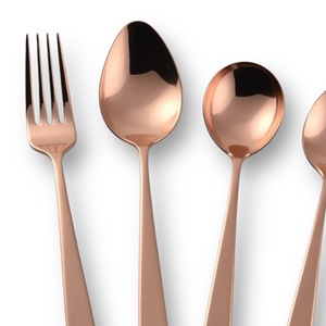 304 Stainless Steel Rose <b>Gold</b> Knife Fork and Spoon <b>Set</b> Mirrored Custom Dinner Party Metal Silver <b>Gold</b> <b>Cutlery</b> <b>Set</b> Flatware <b>Sets</b> - Product Image 2